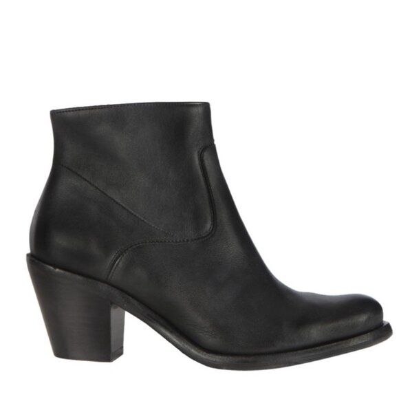 All Saints Hessian Low Leather Ankle Boot Black - Picture 1 of 13
